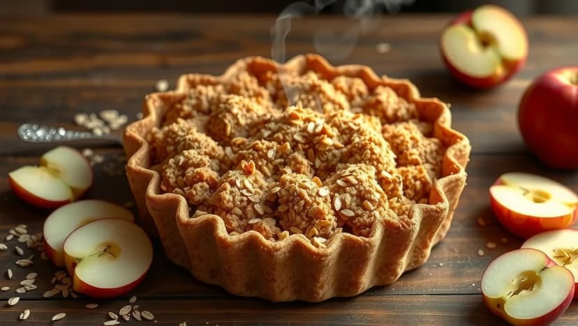 Enkel äppelpaj med havregryn som funkar